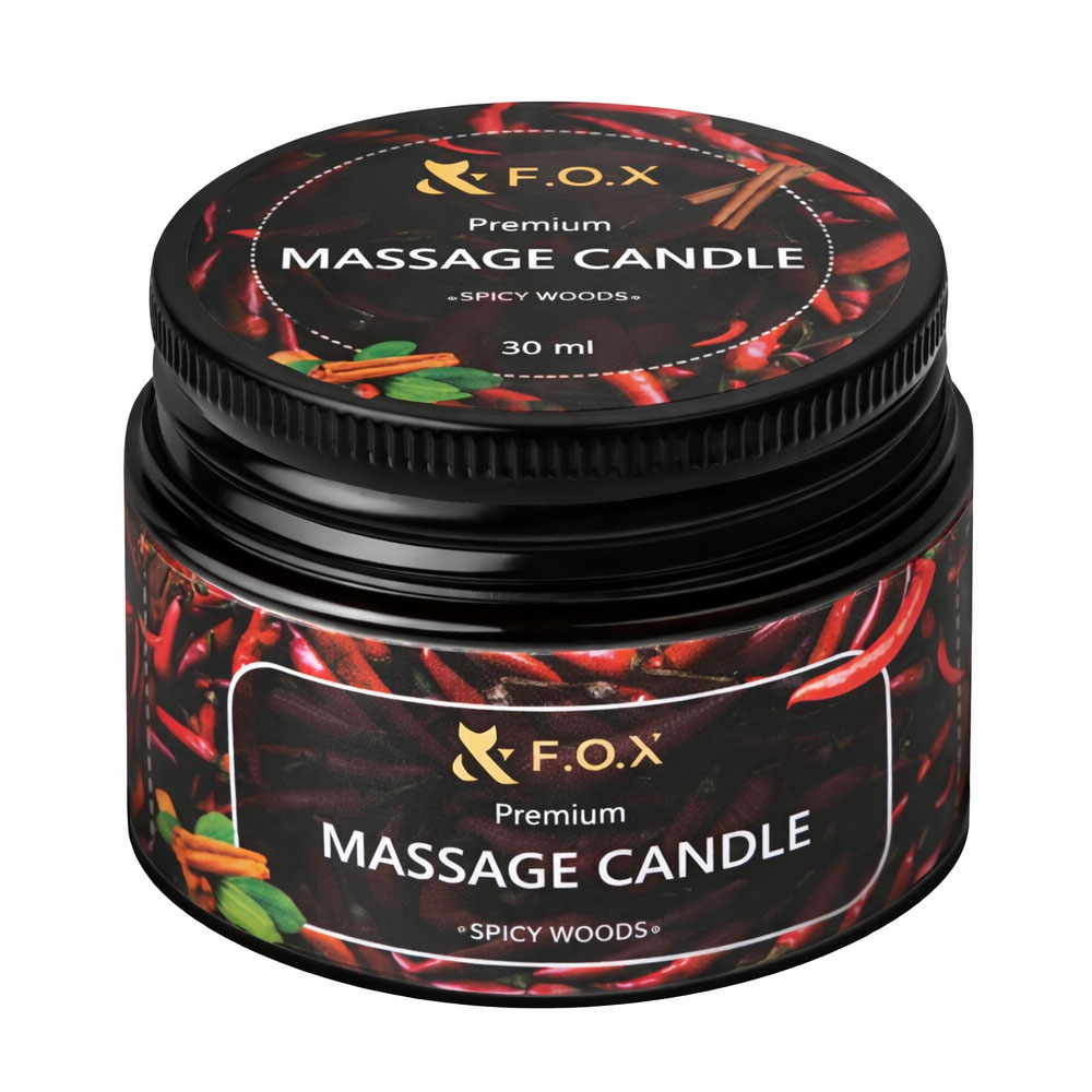 Масажна свічка F.O.X Premium Massage Candle Spicy Woods, 30 мл